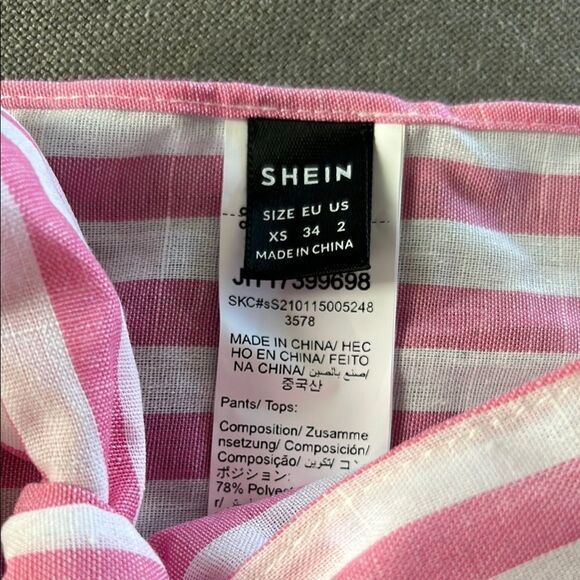 SHEIN Pink Striped Shorts Set - Picture 4 of 7